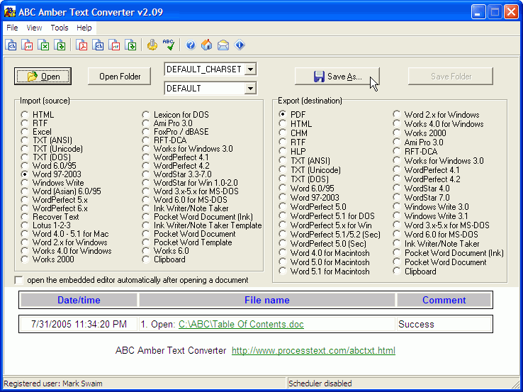 ABC Amber Text Converter Screenshot